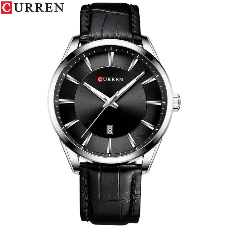 Relógio Masculino CURREN – Luxo e Estilo Executivo com Pulseira de Couro Design refinado com mostrador de 45 mm e pulseira em couro de alta qualidade.