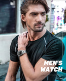 Relógio de aço inoxidável ADDIESDIVE masculino europeu, relógio de quartzo para lazer e negócios, à prova d'água.