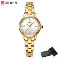 CURREN – Relógio Feminino com Mostrador Simples, Pulseira Estilo Bracelete.
