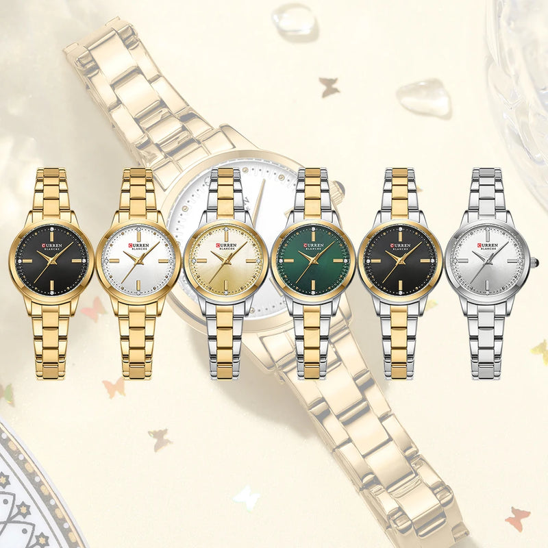CURREN – Relógio Feminino com Mostrador Simples, Pulseira Estilo Bracelete.