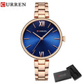 Relógio Feminino CURREN – Relógio de Luxo e Moda, Relógio para Mulheres, Pulseira de Aço Inoxidável, Relógio de Pulso Feminino de Quartzo