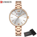 Relógio Feminino CURREN – Relógio de Luxo e Moda, Relógio para Mulheres, Pulseira de Aço Inoxidável, Relógio de Pulso Feminino de Quartzo