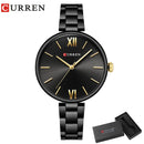 Relógio Feminino CURREN – Relógio de Luxo e Moda, Relógio para Mulheres, Pulseira de Aço Inoxidável, Relógio de Pulso Feminino de Quartzo