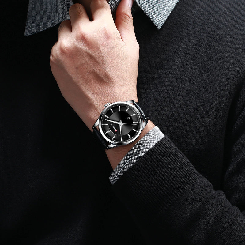 Relógio Masculino CURREN – Luxo e Estilo Executivo com Pulseira de Couro Design refinado com mostrador de 45 mm e pulseira em couro de alta qualidade.