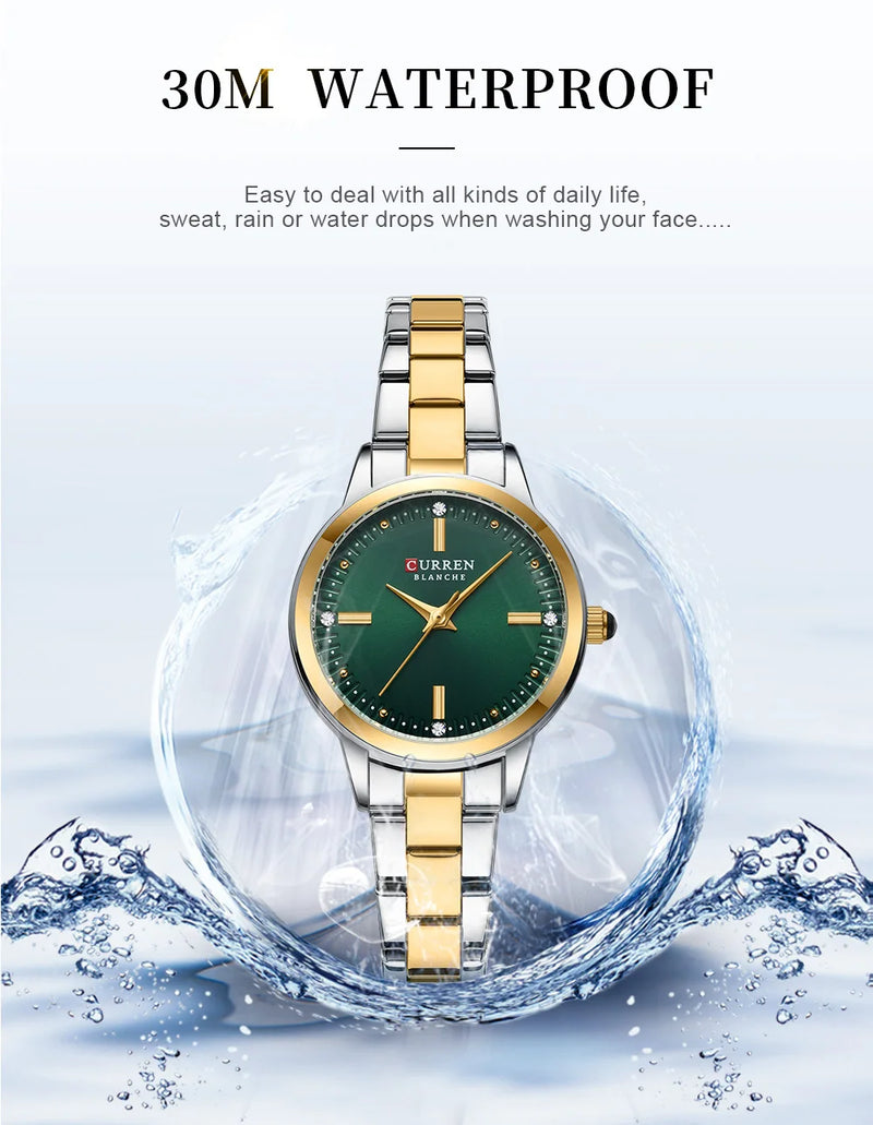 CURREN – Relógio Feminino com Mostrador Simples, Pulseira Estilo Bracelete.