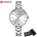 Relógio Feminino CURREN – Relógio de Luxo e Moda, Relógio para Mulheres, Pulseira de Aço Inoxidável, Relógio de Pulso Feminino de Quartzo
